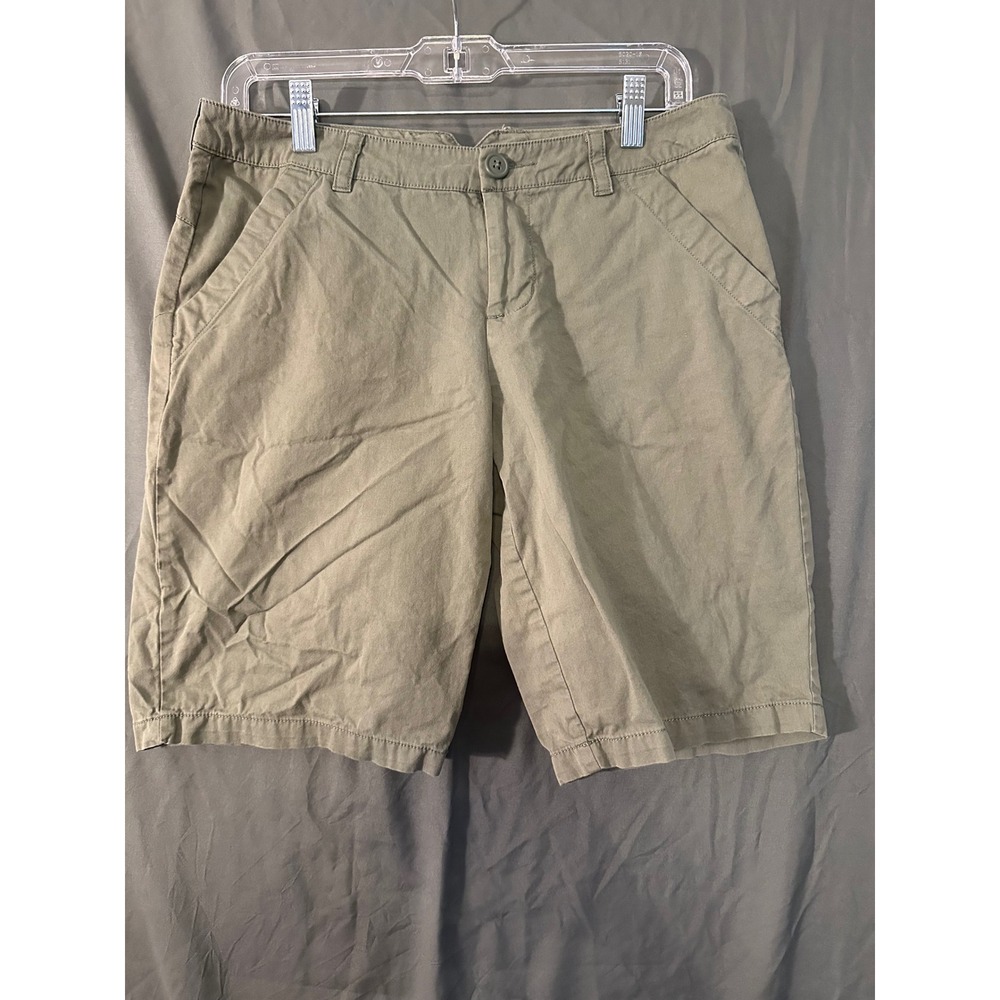 Columbia Womens Olive Green Cotton Chino Hiking Shorts Size 8 Outdoor Casual
